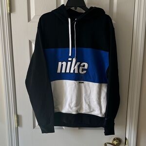 New Nike Men's Black, Blue, and White Hoodie